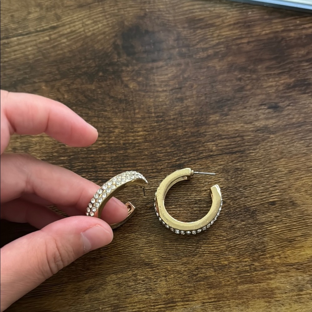Crystal Gold Hoops